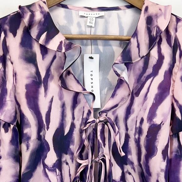 Topshop Love At First Scroll Blouse Womens 4‎ Tie Dye Fairycore Bohemian Whimsy - Picture 4 of 14